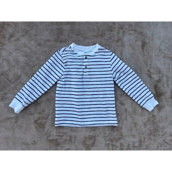 Janie and Jack Striped Henley Tee Ling Sleeved Shirt Kids Toddler Size 4 - Picture 1 of 5